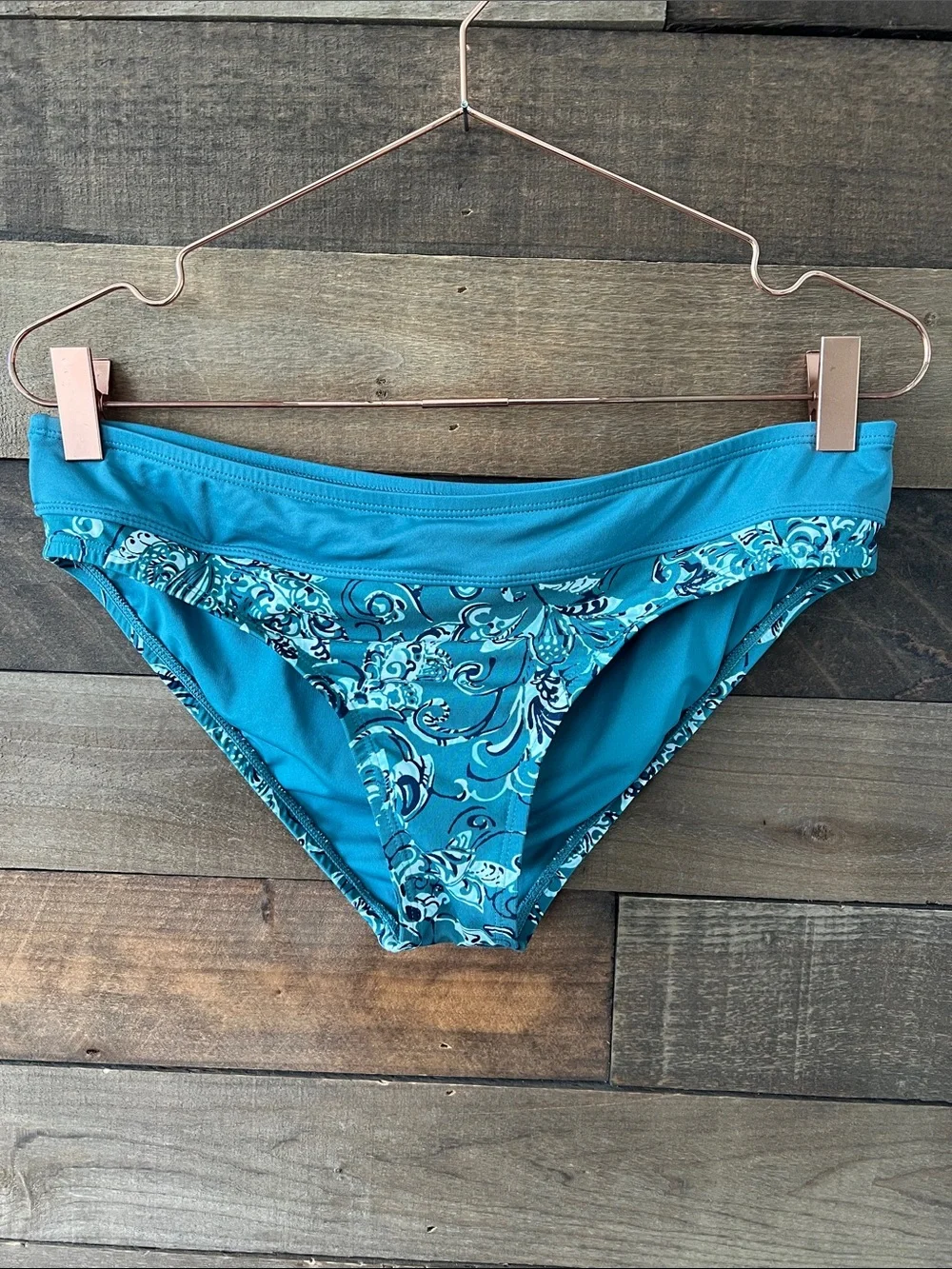 Carve Designs Women's Stinson Swim Bikini Bottom in Teal Paisley Size Medium